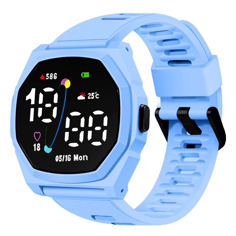 En stock nuevo estudiante casual LED reloj electrónico Apple botón Digital impermeable deportes hombres y mujeres reloj