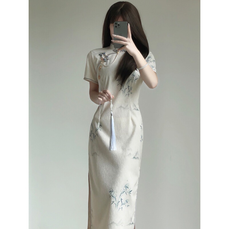 Gentle Retro Republic of China Style Elegant Qipao 2026 Summer New Model Young Girl Improved Long Dress Gentle Retro Republic of China Style Elegant Qipao 2026 Summer New Model Young Girl Improved Long Dress