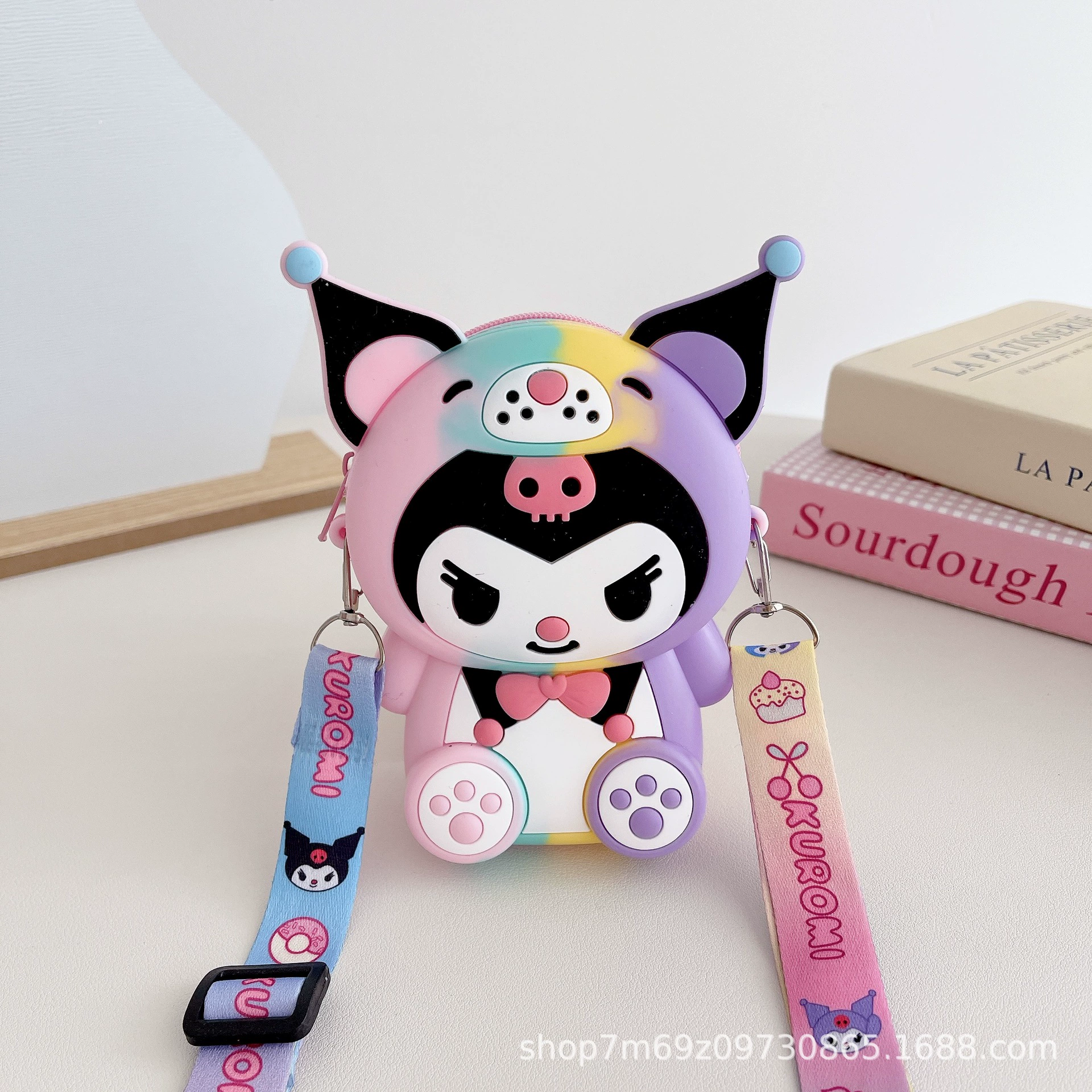 Children's bag, cartoon brand wallet, fashionable silicone shoulder bag
