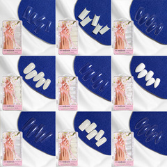 美甲甲片100片透明盒卡片裝無痕甲全半貼甲片法式穿戴甲長款芭蕾