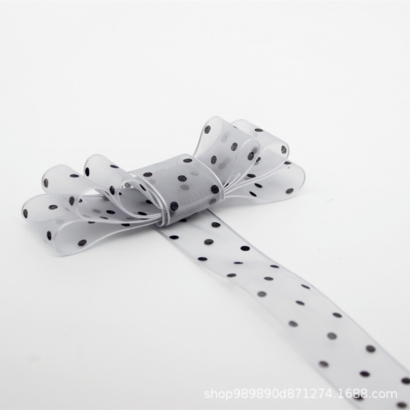 2,5 cm cinta de gasa decoración de la boda de vacaciones de oro cinta regalo del día de san valentín embalaje de la flor cinta de hilo de nieve