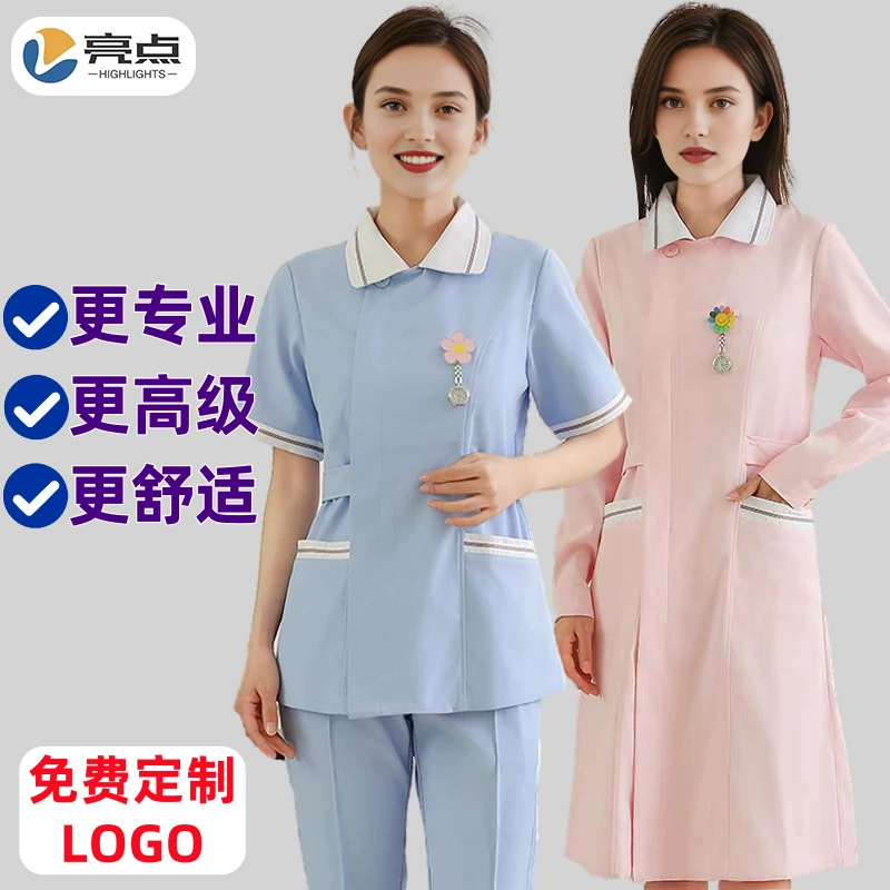 Медицинский костюм медсестры из двух частей: с длинным и коротким рукавом, для больниц, послеродовых центров, акушерских клиник, униформа для медсестер, униформа для сестер-младшей медсестры, униформа для медсестер-косметологов, рабочая одежда для медперсонала, профессиональная униформа.