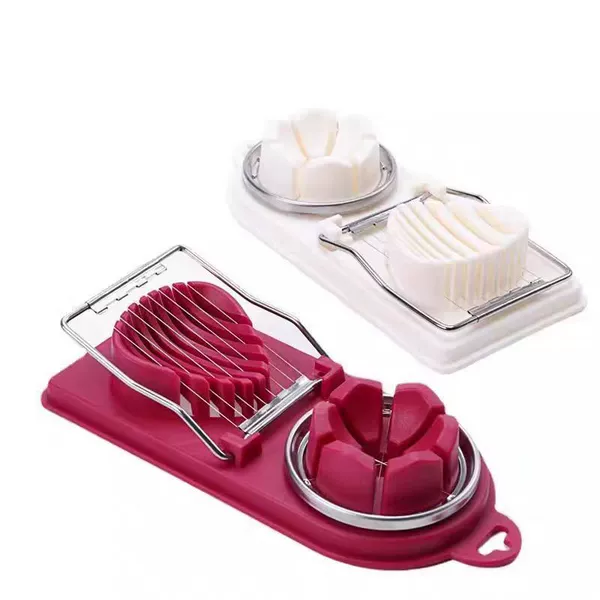 2-in-1 egg cutter red + white
