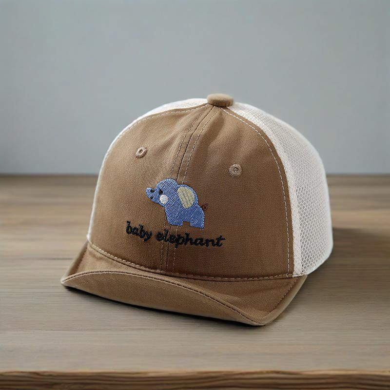 Gorra de bebé primavera y verano elefante bordado gorra de visera de bebé para hombres y mujeres gorras de béisbol para bebés gorra para el sol para bebés