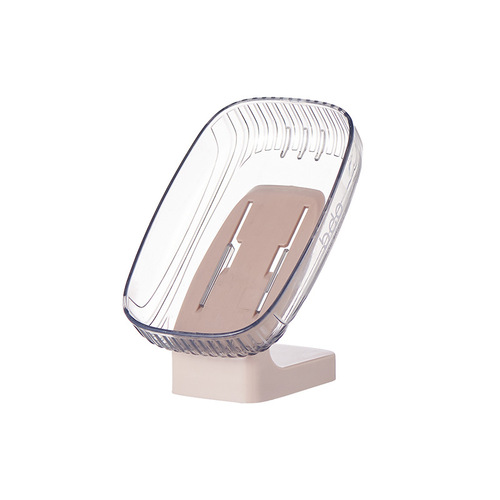 Soap box punch-free square wall-mounted transparent drain soap box household soap rack bathroom soap box storage rack