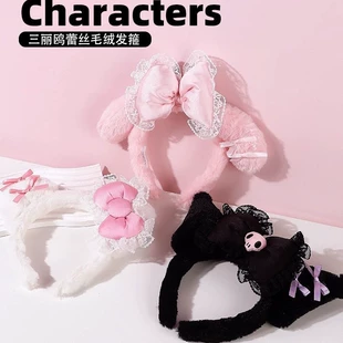Повязка на голову (Санрио Hello Kitty) плюшевый бант, заколка в стиле лолита, милый аксессуар в кавайи стиле