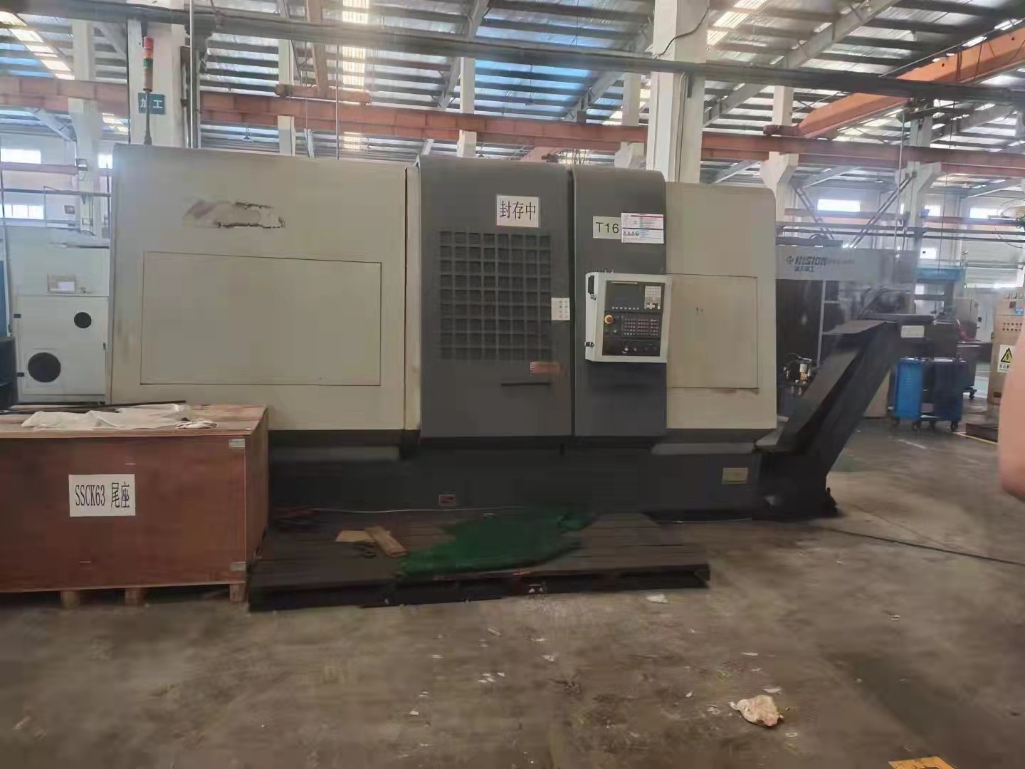 处理沈阳SSCK63x1000数控斜身车二手12工位刀塔数控车二手车床