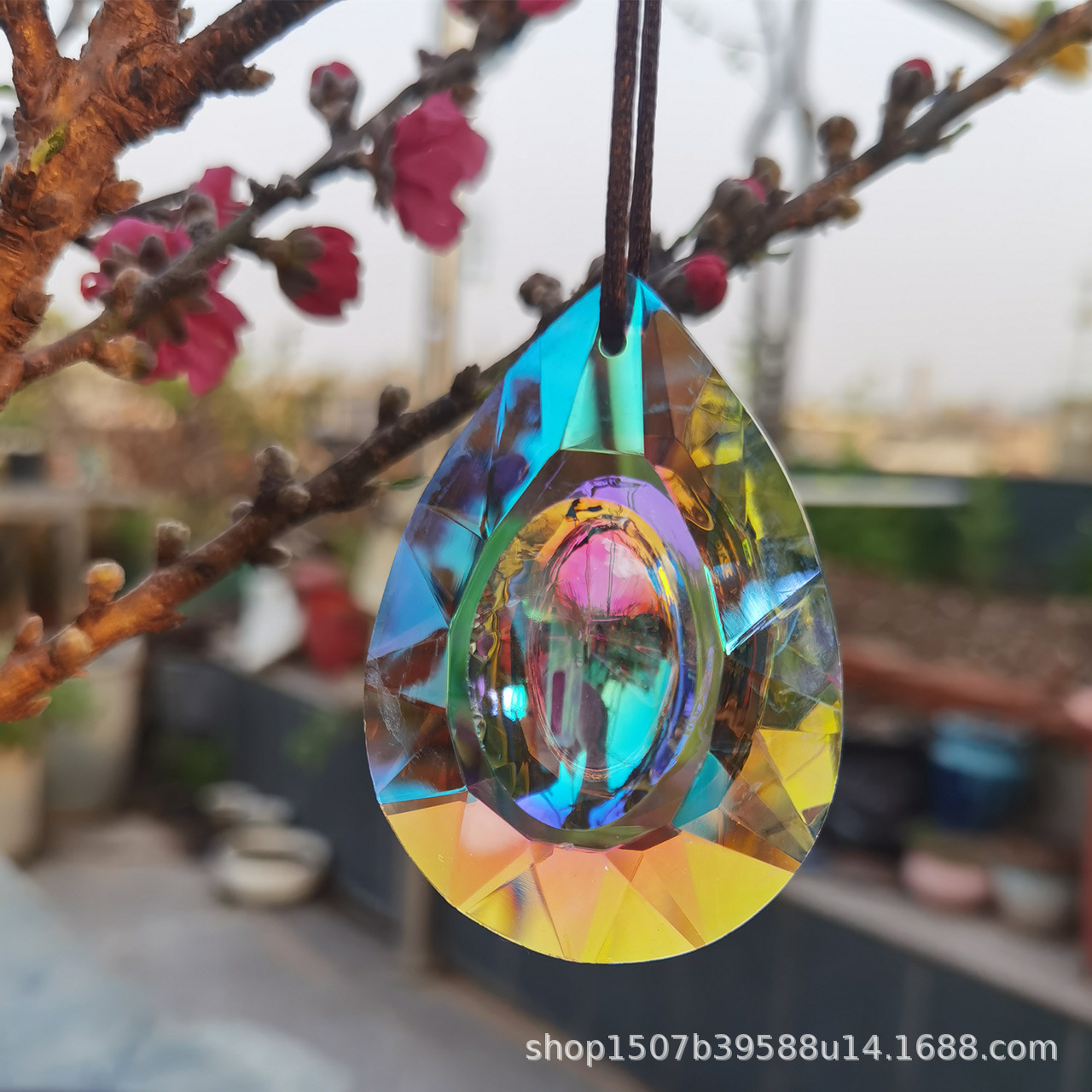 Suministro directo de fábrica en stock al por mayor AB color gran dragón ojo cristal colgante jardín decoración sol catcher adornos de cristal