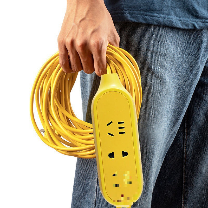 电动车充电排插电源线延长线插座插线板接线板加长插排电线地拖插