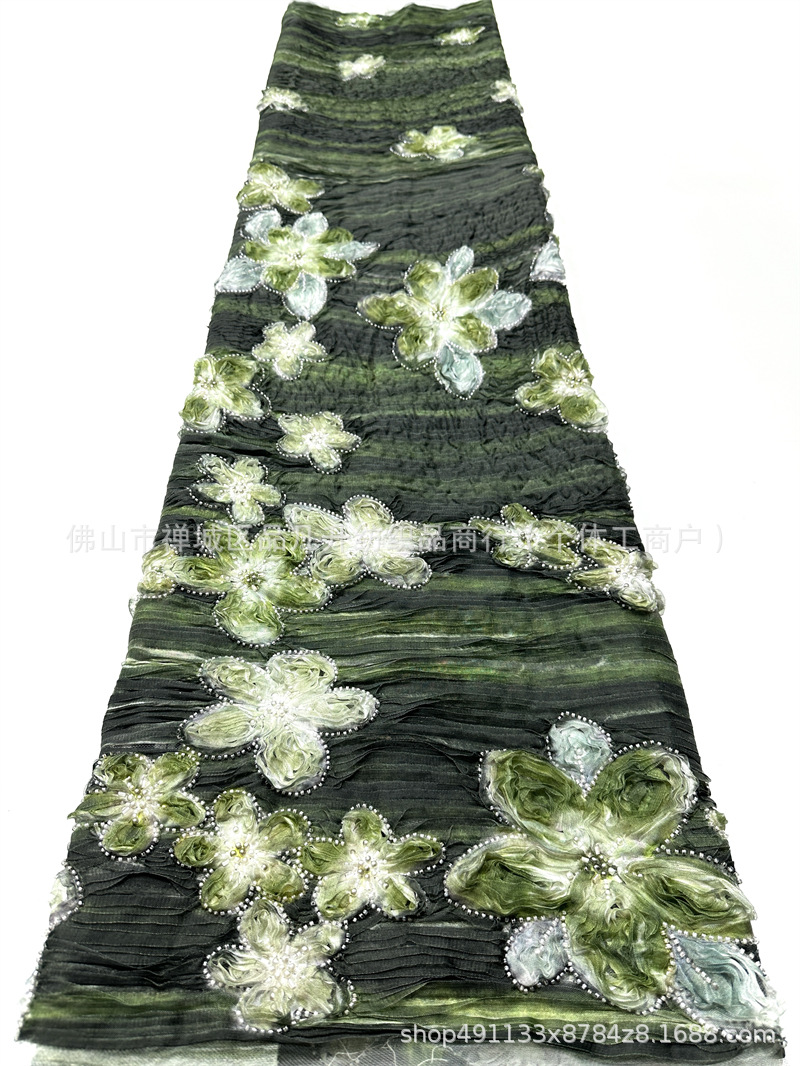 Fábrica directa bandeja bordada alta moda vestido vestido tela al por mayor transfronteriza en stock