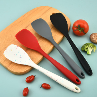 High Temperature Resistant and Insulated Silicone Kitchenware Integrated Kitchen Cooking Spoon Tool Mixing Spoon Anti-Scalding Spatula Salad More