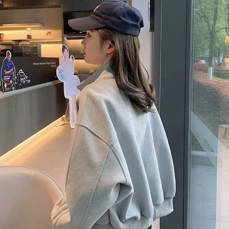短款运动外套女2025春秋新款棒球服休闲显瘦夹克开衫上衣宽松百搭|undefined