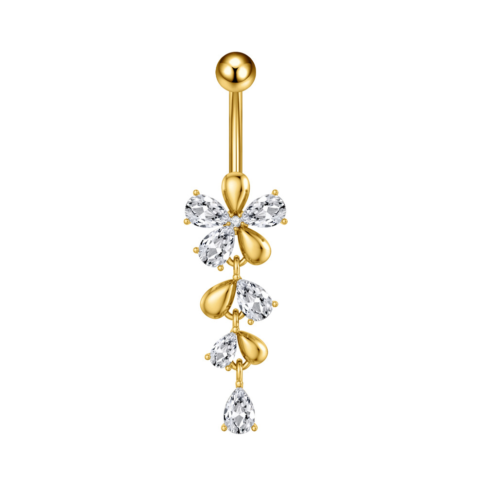 5g Weight Zircon Inlay Material Belly Ring Classification 1 Piece Quantity Casual, Bar Occasion 316 Stainless Steel Material Star, Flower, Butterfly Pattern All Seasons Season Unisex Gender Plating Design Hip-Hop, Simple Style, Cool Style Style 1 Piece 316 Stainless Steel Zircon Belly Rings Star Flower Butterfly Unisex 17