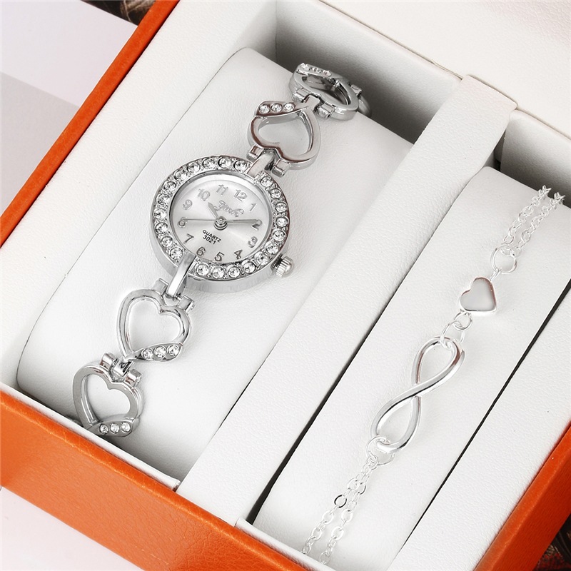 Unisex new style ladies' personalized trend alloy bracelet set fashionable trend temperament diamond inlaid quartz ladies watch_voghion.com