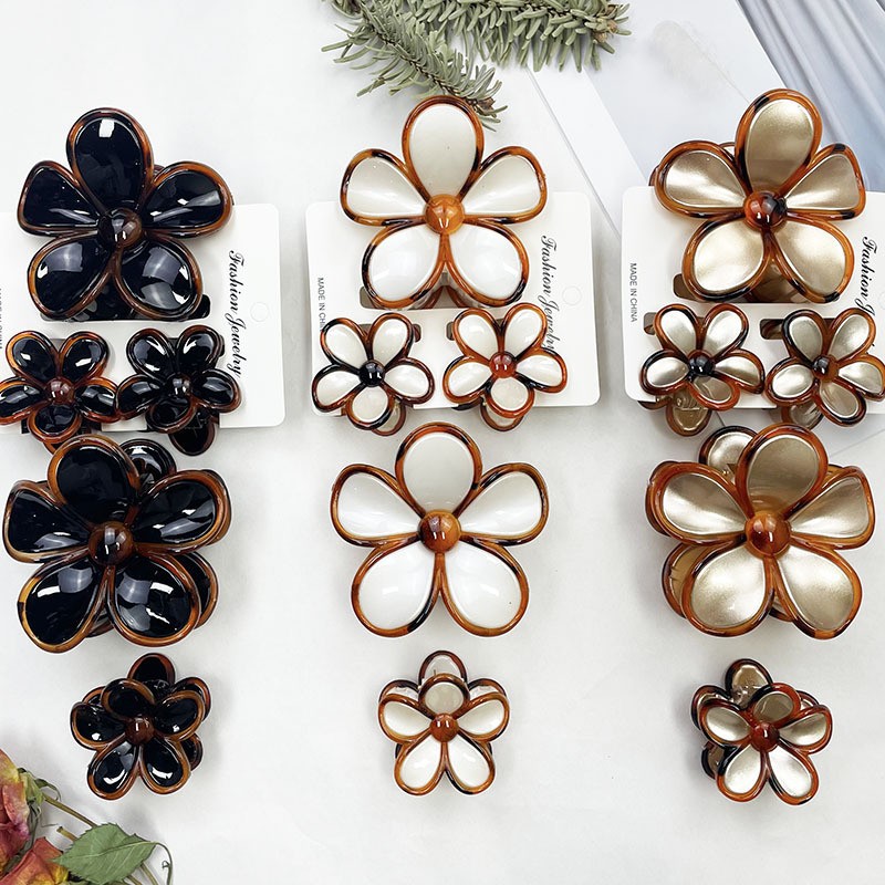 Clip de agarre de flor de huevo transfronterizo europeo y americano textura clip de tiburón de pelo de alta calidad