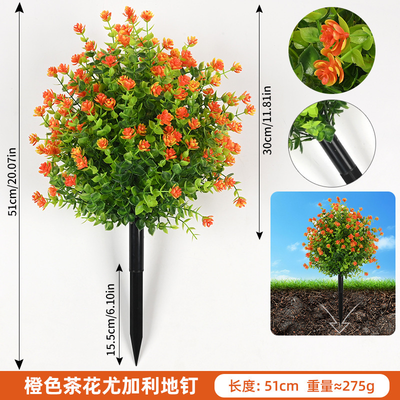 Suministro transfronterizo de plantas artificiales, decoraciones de plantas verdes tipo bola de Milán, flores artificiales de plástico para techos, exhibiciones para escaparates de centros comerciales, bolas de hierba de eucalipto.