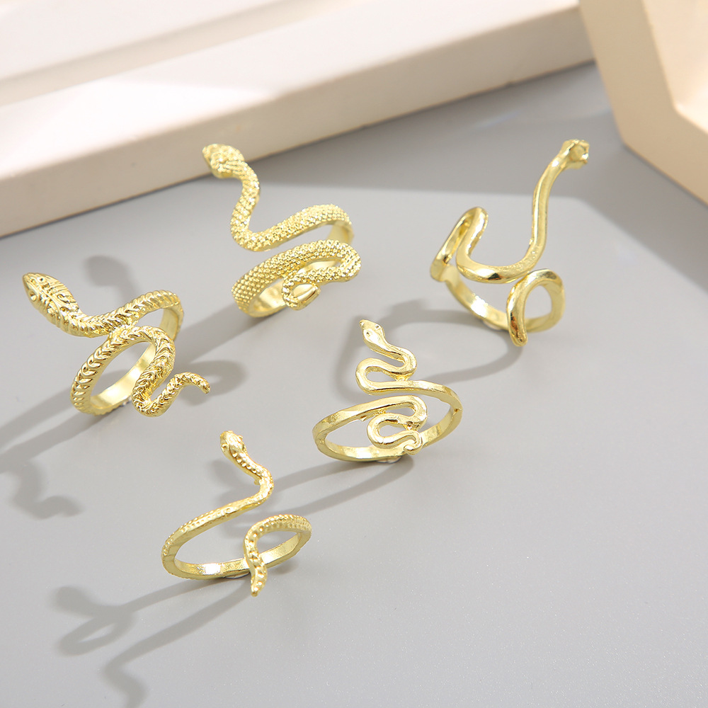 Retro Snake Alloy Plating No Inlaid Open Ring
