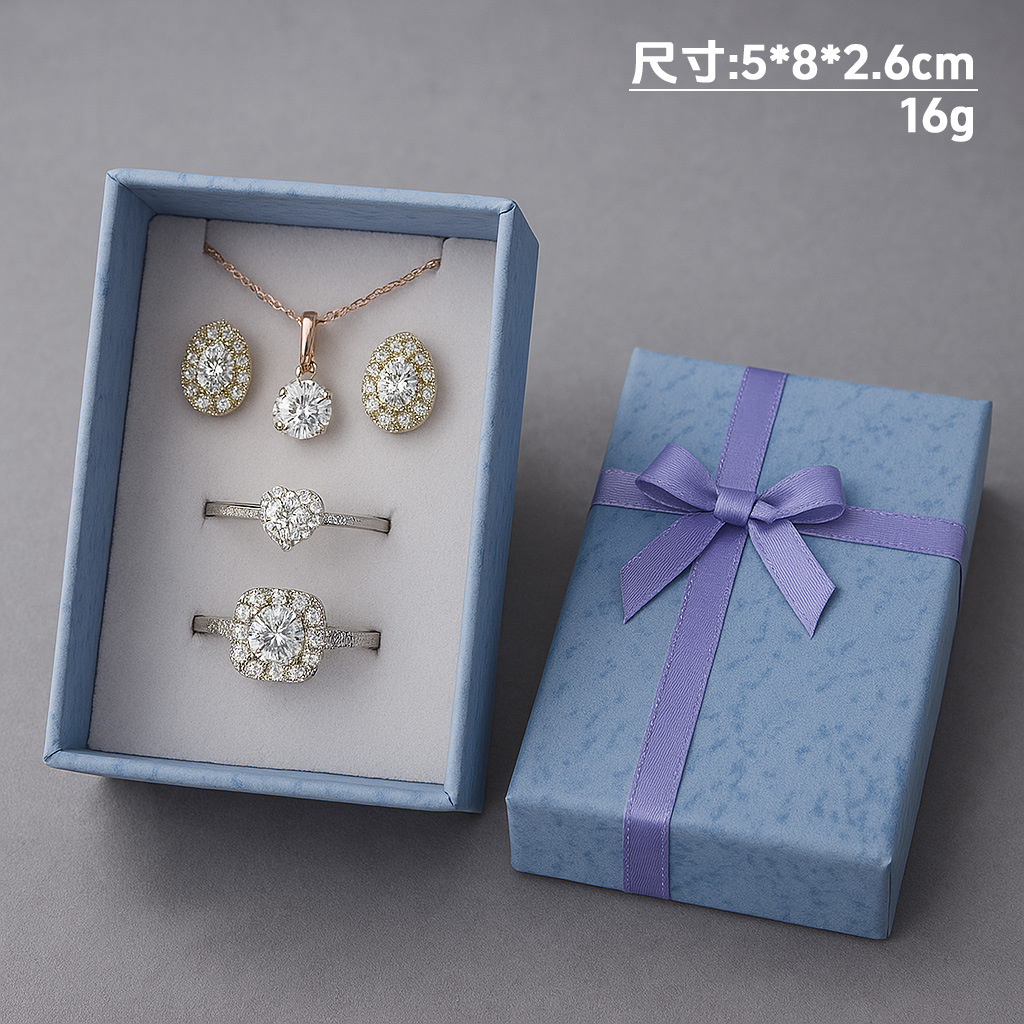 Caja de papel cubierta de cielo y tierra de nubes Caja de embalaje de joyería de estilo ins Collar multifuncional Pendientes Anillo Caja de regalo al por mayor