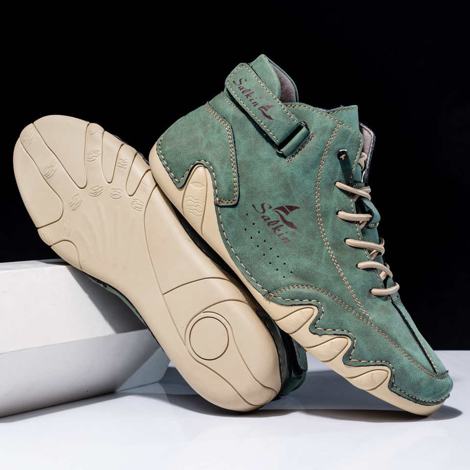 Bốt Martin nam cao cổ cổ vừa, mũi tròn, đế bằng, phong cách thường ngày — S7001 kaki (nâng cấp), S7001 màu be (nâng cấp), S7001 nâu vàng (nâng cấp), S7001 trắng (nâng cấp) chi tiết 35