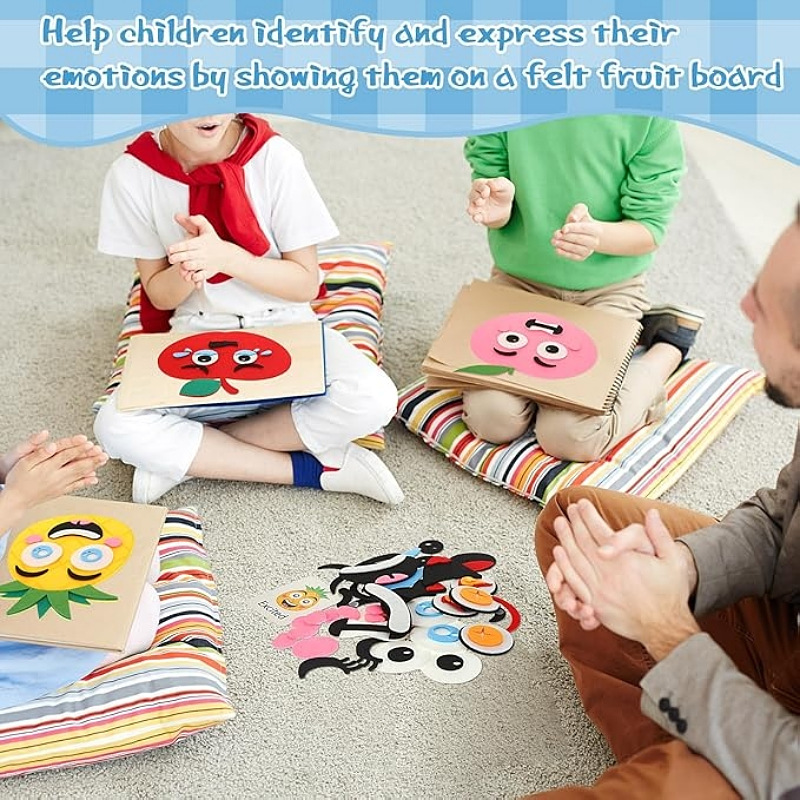 Animación infantil lindos dibujos animados Kingdom Fruit Puzzle interactivo padre-hijo D IY pegatinas faciales juguetes de puzzle