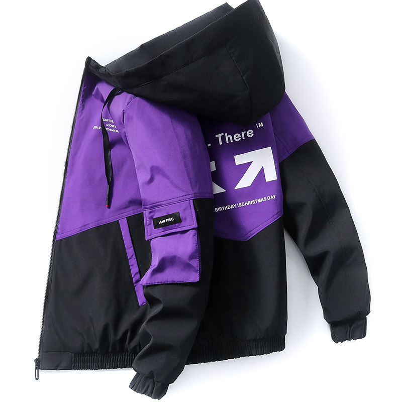 Factory direct 2020 spring and autumn personalized sleeve bag design trendy coat young men's hooded fashion printed jacket men Factory direct 2020 spring and autumn personalized sleeve bag design trendy coat young men's hooded fashion printed jacket men