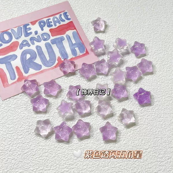 DIY purple glitter star accessories