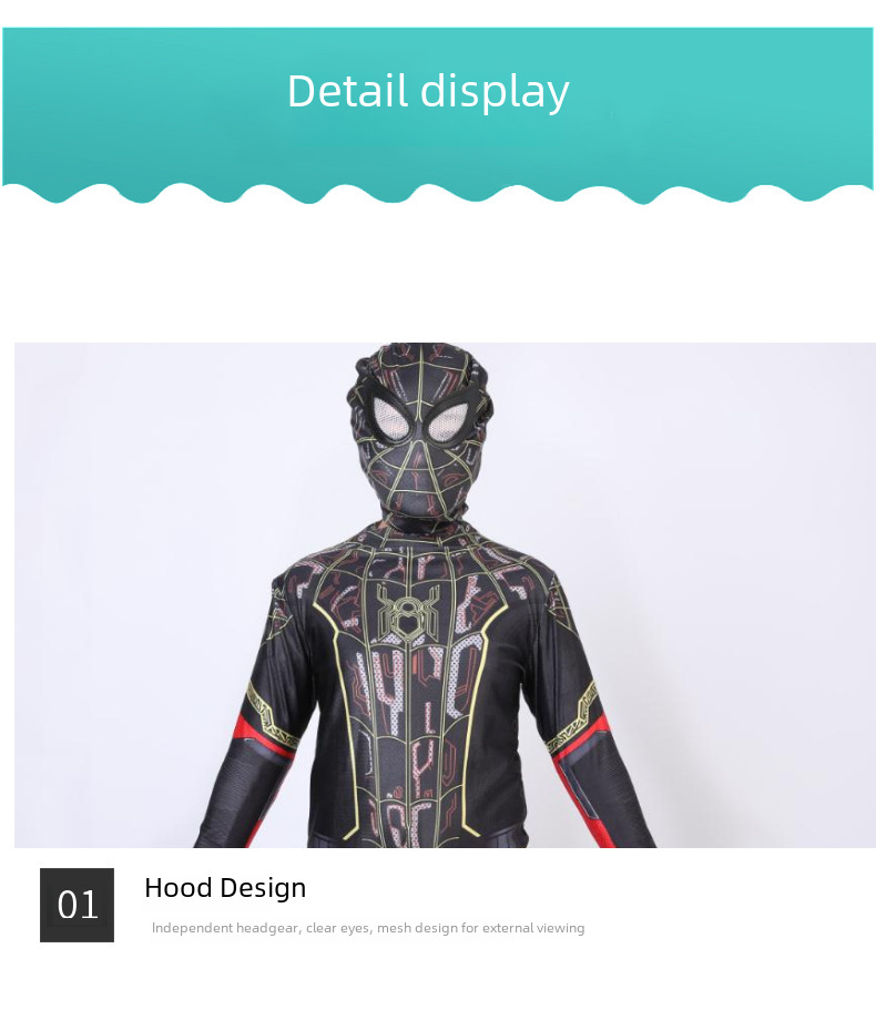Miles Spider-Man Tight Bodice Expedition Iron Man Male cosplay Speed Halloween Kids Set