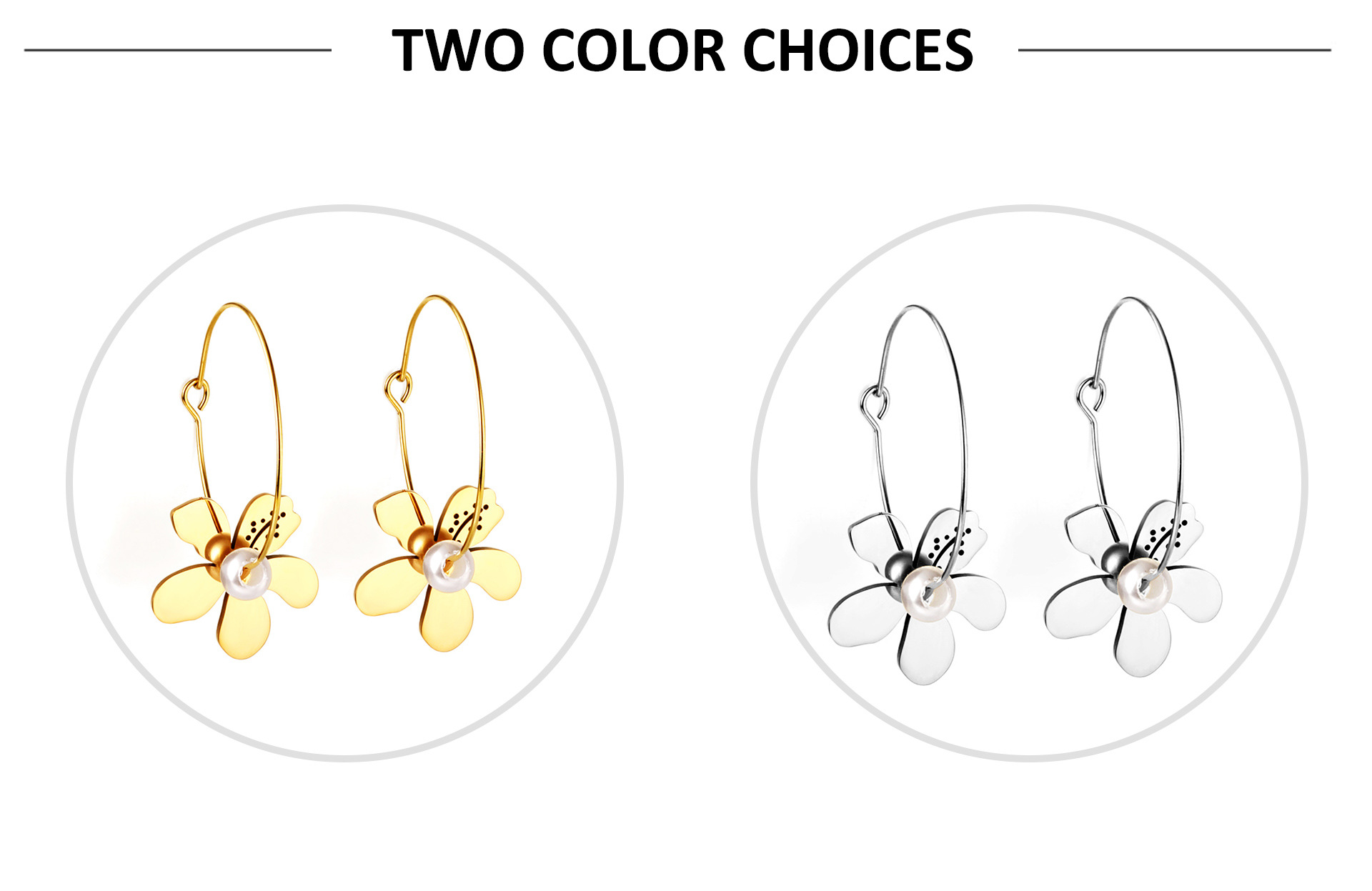 Fashion Heart Shape Flower Stainless Steel Plating Drop Earrings 1 Pair display picture 7