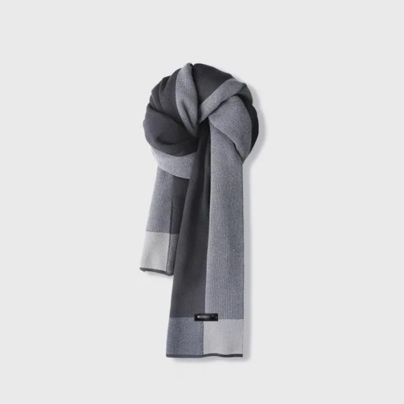 Three stripes scarf gray