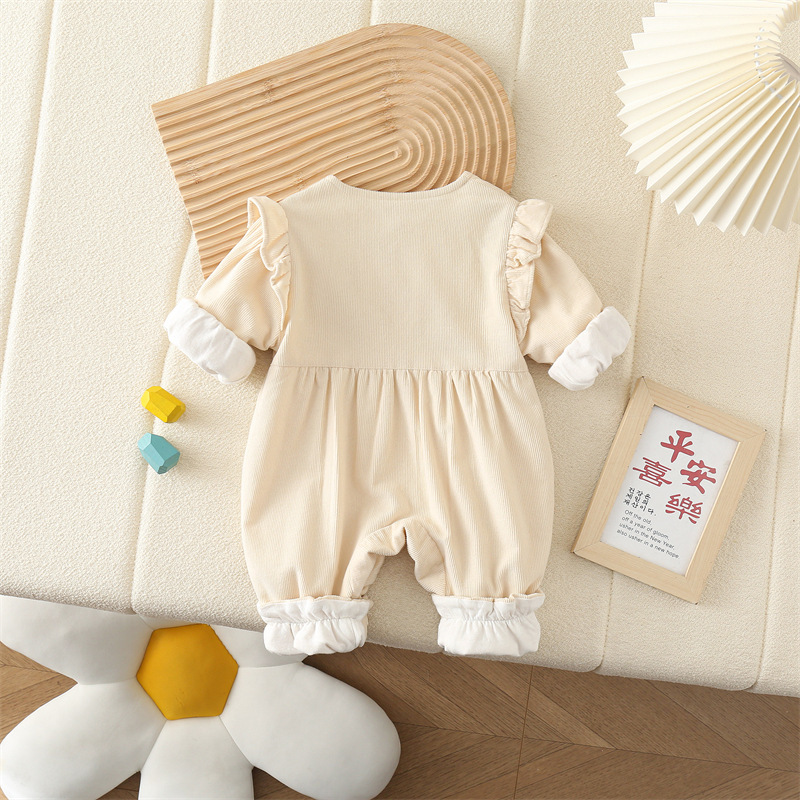 ベビー服2024新作春秋系刺繍長袖ベビー赤ちゃん寝袋ベビーロンパース|undefined