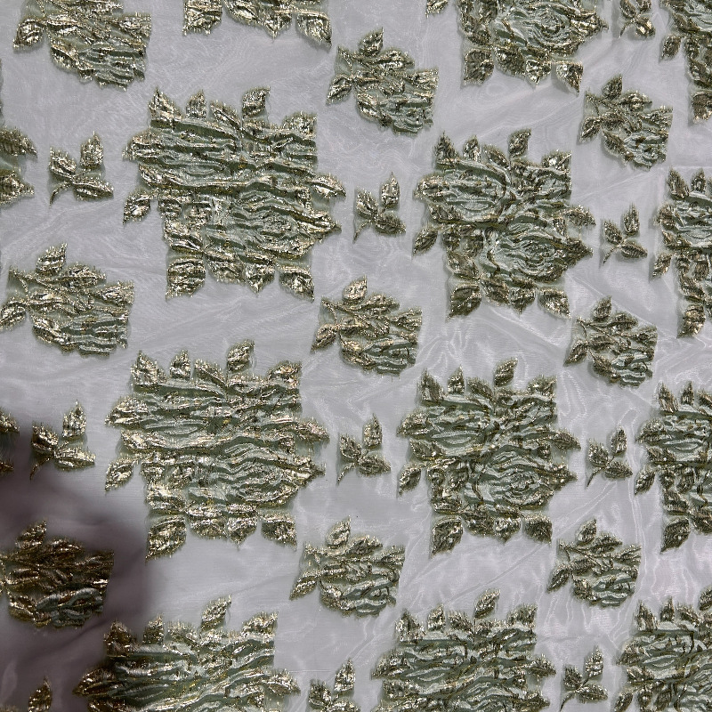 25 nuevo después de la tecnología tela de ergena poliéster toda la tela de ergena jacquard vestido de moda de mujer en stock
