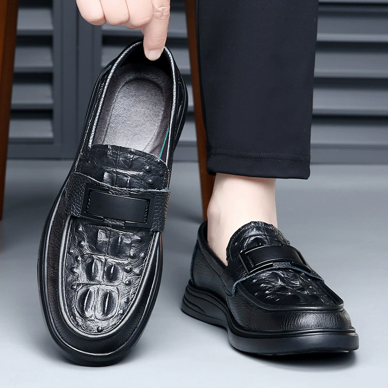苹果/APPLE Trend loafers, shoes for leisure for leather shoes, natural leather, Korean style