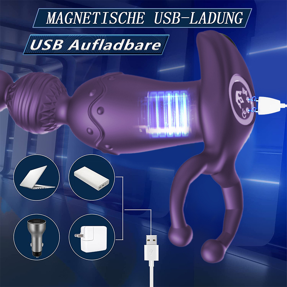 Fernbedienung per App, Analplug, Prostata-Massagegerät, Verriegelungsring-Vibrator, Sexspielzeug_voghion.com