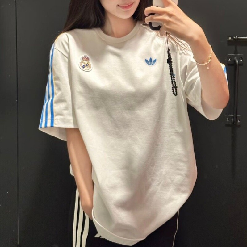 Clover Short-Sleeved Men's and Women's Summer Liverpool Real Madrid Sports Football Retro Short-Sleeved T-Shirt Jw5466 Jw5470