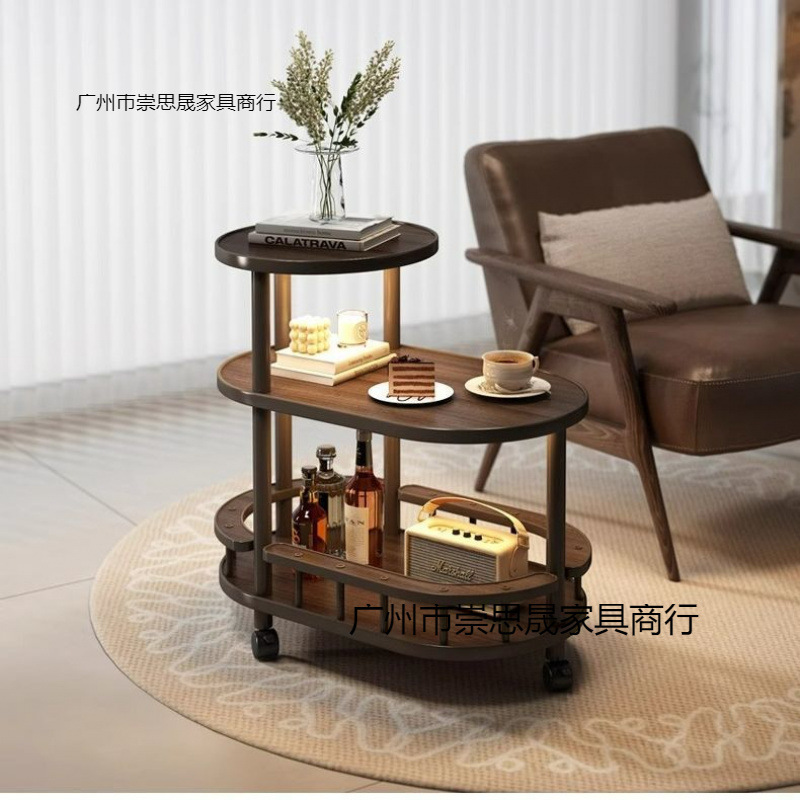 移动边几带轮置物架多层收纳架客厅家用可移动茶几轻奢高级感角几|undefined