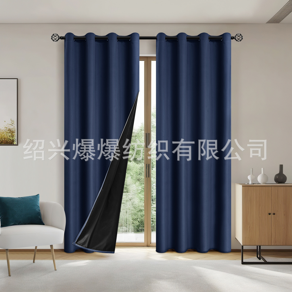 Cortinas opacas laminadas de pongee, éxito de ventas transfronterizas, cortinas aislantes del calor y que bloquean el sol, entrega directa de fábrica de AliExpress.