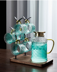 2F復古家用玻璃杯子泡茶杯水杯水壺茶具套裝輕奢客廳喝水杯家庭待