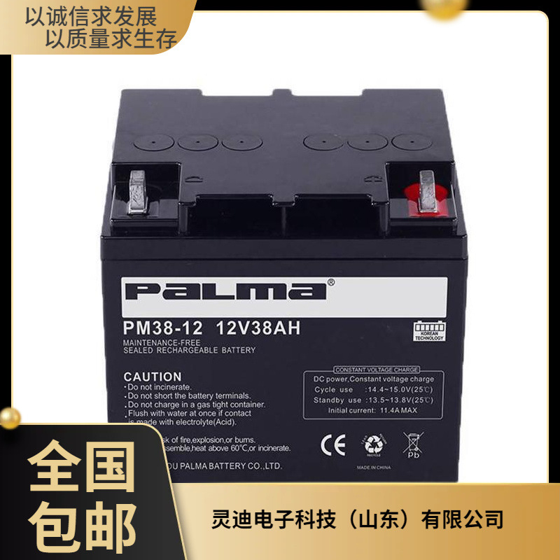 Palma八马蓄电池PM38-12铅酸免维护12V38AH机房UPS电源