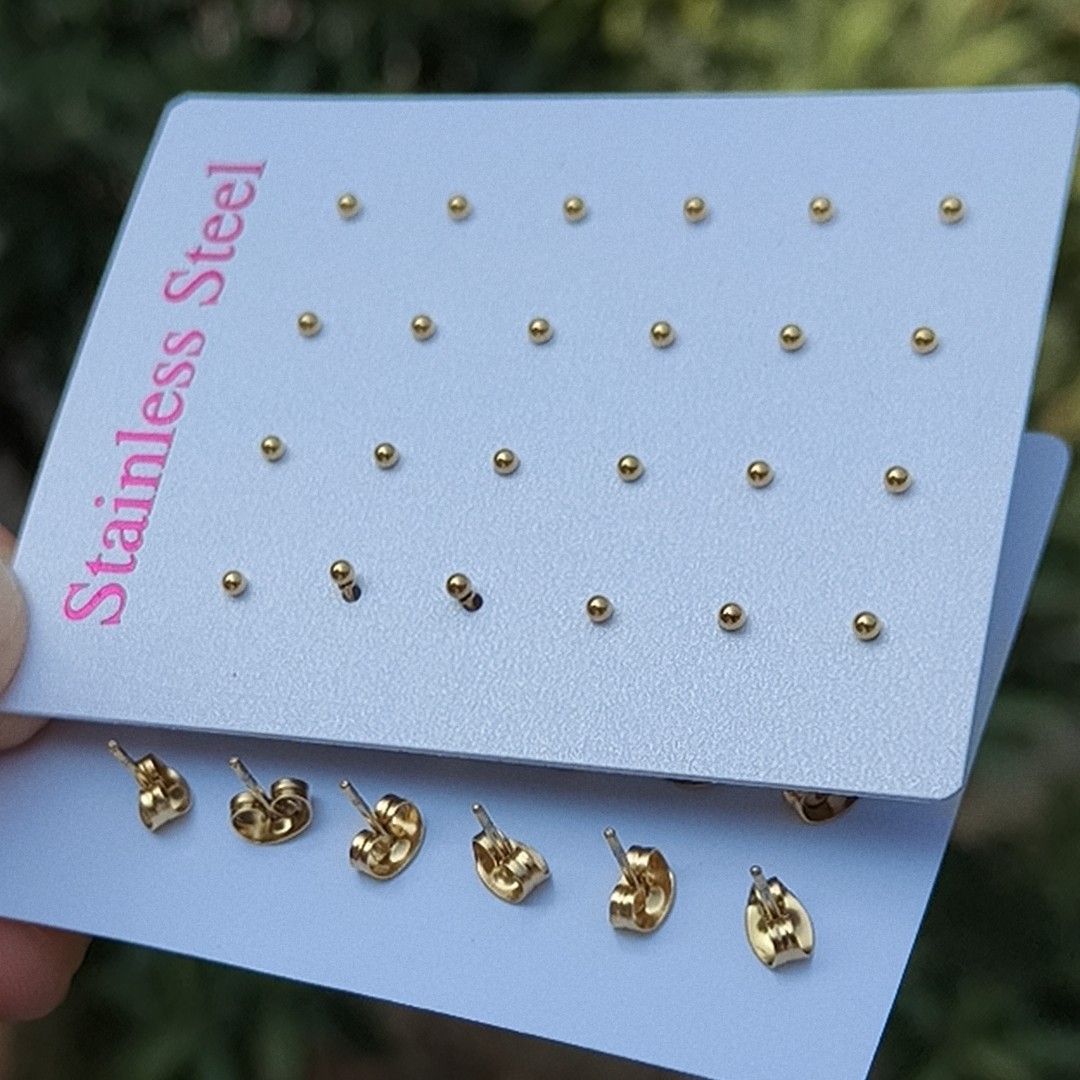 Moda y acero inoxidable simple, con pendientes redondas de zircon, auriculares con agujeros para los oídos, accesorios para los oídos exquisitos image 54