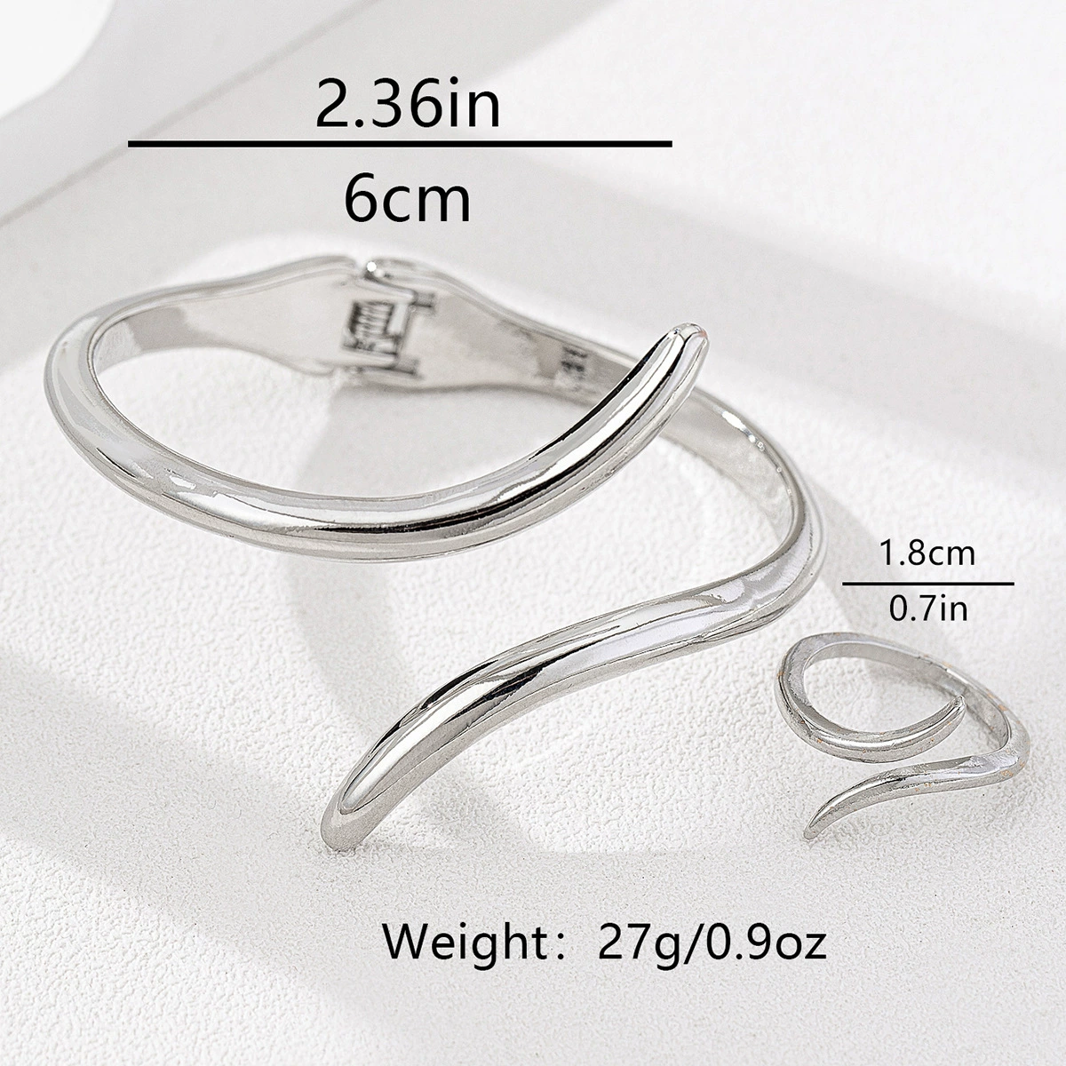 Set, bracelet, ring, glossy accessory, jewelry