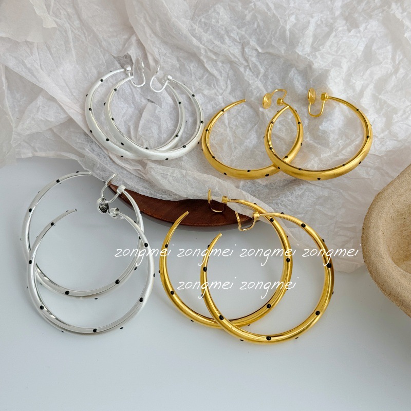Matte earrings, mosquito coil, ear clips, high-quality style, no pierced ears