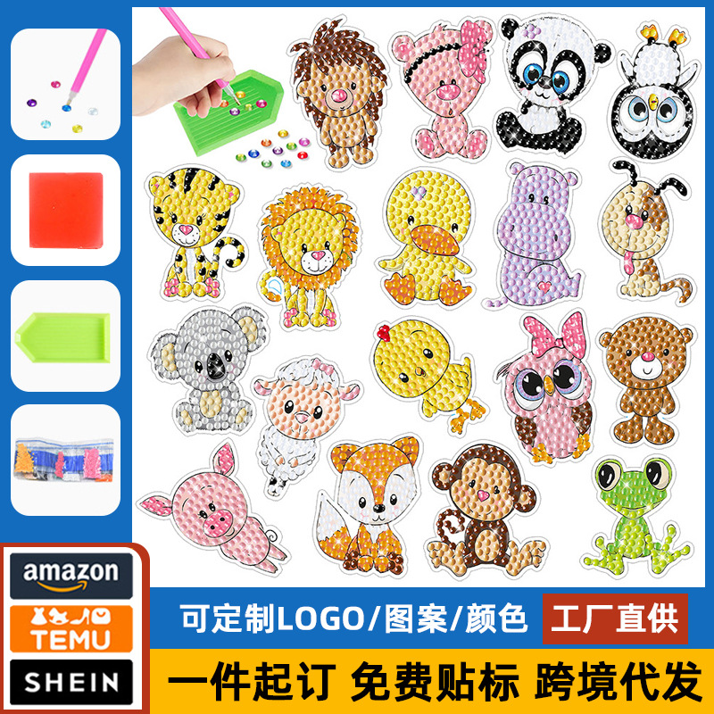 Explosiones transfronterizas niños creativos diamante pegatinas hechas a mano diy dibujos animados puzzle regalo pegatinas diamante pintura al por mayor