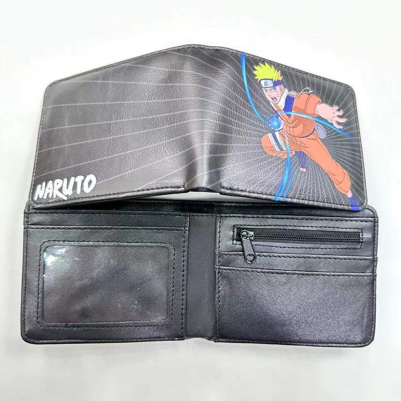 Hokage billetera Ninja Boy Sasuke Naruto nuevo tipo de bolso de tarjetas, bolso de cambio de dibujos animados Fuego Nube, cartera de cambio PU, bolso de piel