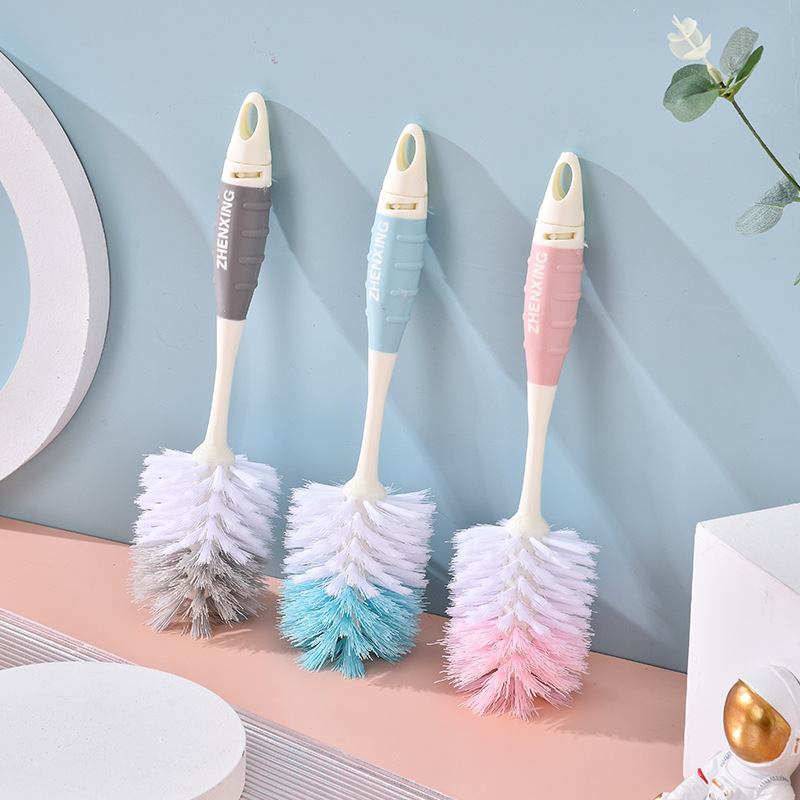 Baby Silicone Nipple Brush Cleaning Bottle Brush Set360 Degree Rotating Nylon Sponge Straw Brush Cleaning Brush