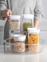 Refrigerator rotating storage tray multi-functional cabinet partition organizer hanging cabinet skincare bottle and jar small turntable