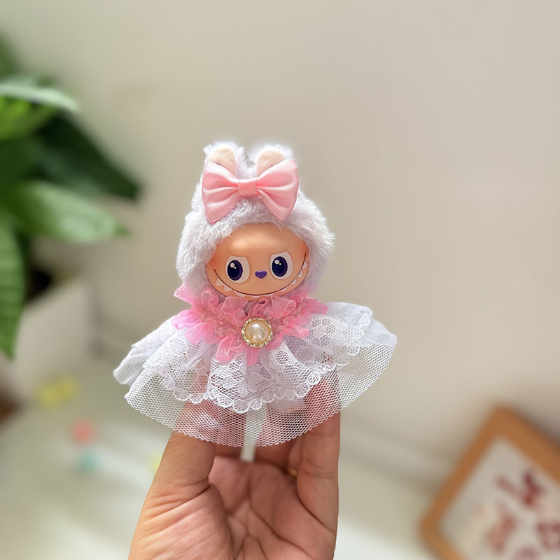 迷你版4.0LABUBU搪胶脸毛绒盲盒玩偶衣服圣诞套装小鼻嘎心底密码|undefined