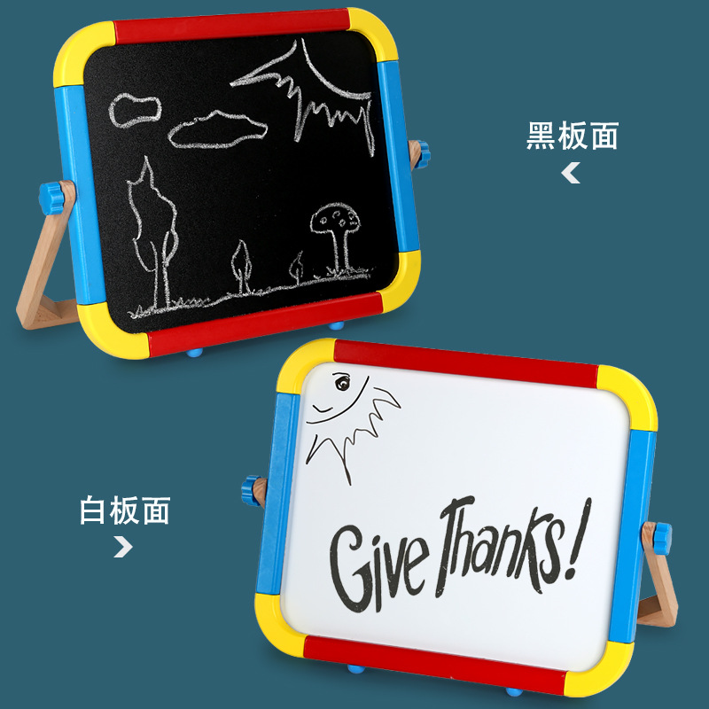 Tablero de dibujo para niños portátil magnético pizarra pequeña bebé tablero de escritura de doble cara pizarra para el hogar graffiti caballete borrable