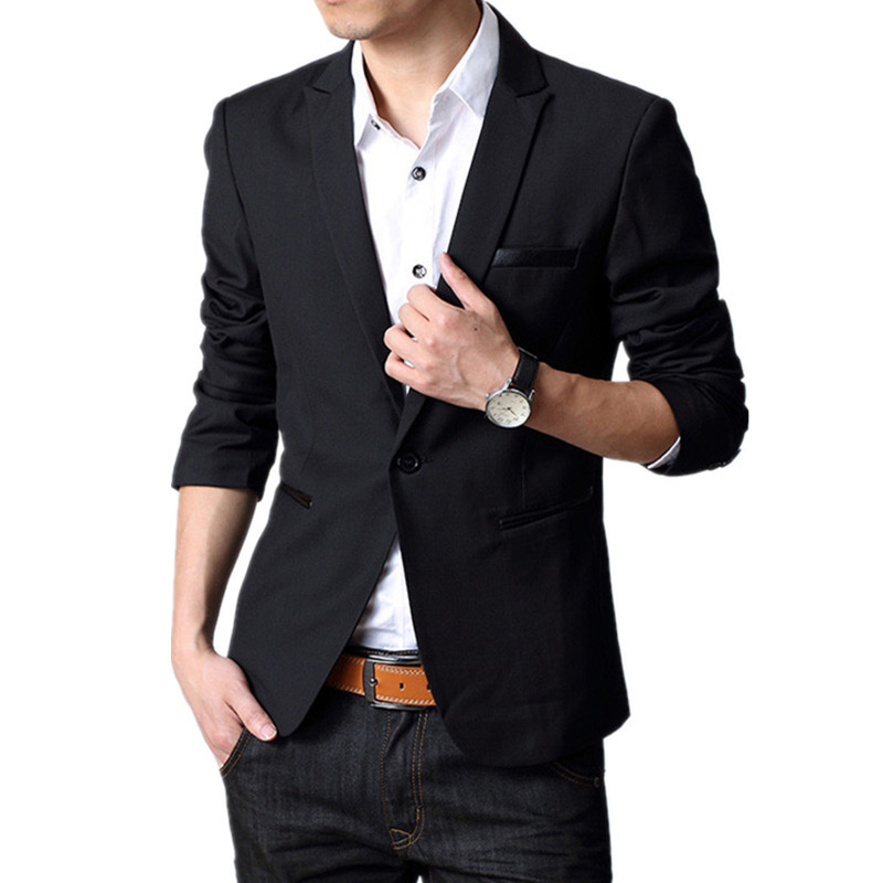 Otoño nueva chaqueta de traje de abrigo de los hombres casuales de los hombres de moda traje pequeño