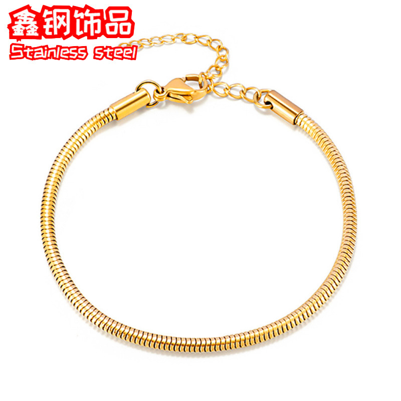 Spot Titanium Steel Bracelet for Women Cross-Border Hot Sale Simple High-End Non-Fading Titanium Steel Love Handmade Chain Manufacturer Wholesale