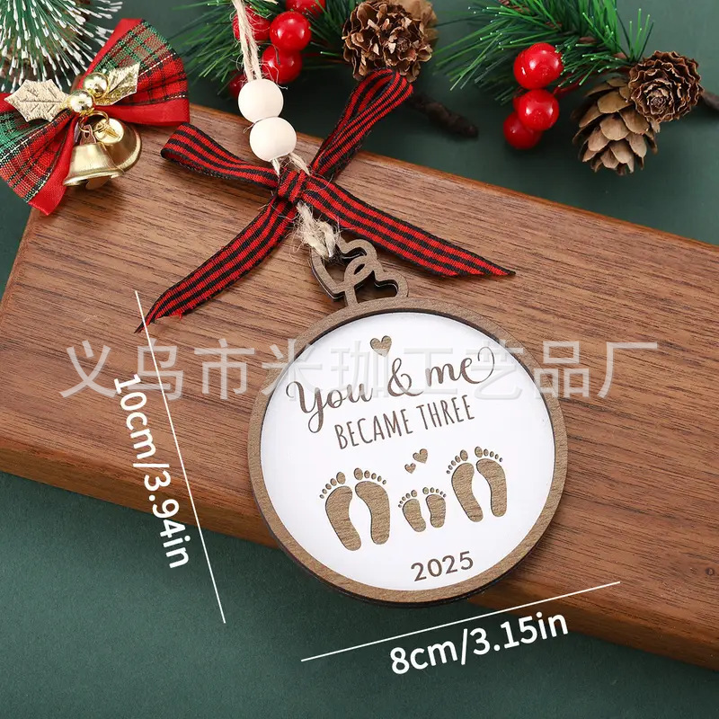 2025年越境新築祝いギフト クリスマス 母の日 バレンタインデー 装飾品 玄関用丸型木製吊り飾り|undefined